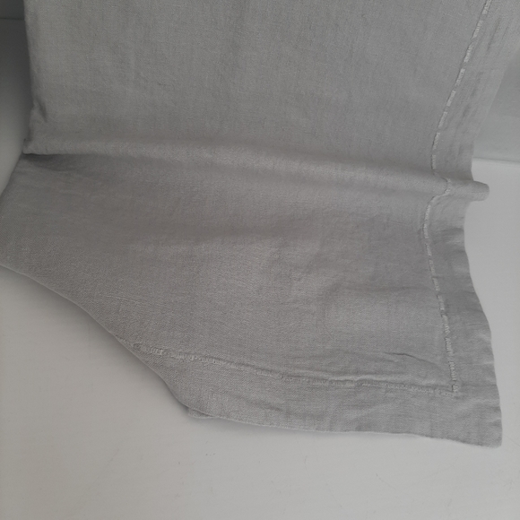 Matouk Thea 100% Linen King Duvet Cover and 2 Euro Shams Pool Gray - Picture 8 of 13